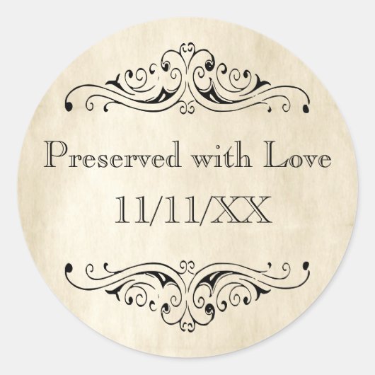  gedateerd voorbehouden met liefdesbliksetiket ronde sticker (Voorkant)