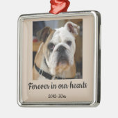 Gedateerde aangepaste foto Bulldog hond ter nageda Metalen Ornament (Links)