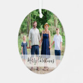 Gedateerde aangepaste fotoversiering - cadeau voor metalen ornament (Voorkant links)