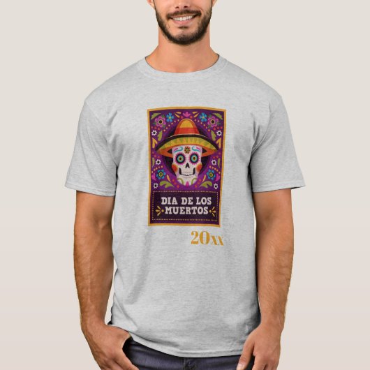 Gedateerde Dia De Los Muertos T-shirt (Voorkant)