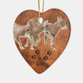 Gedateerde douane, Wolf, Wolven & Tracks Animal Keramisch Ornament (Links)