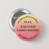 Gedateerde Familiereünie Herinneringen Waterverf S Ronde Button 5,7 Cm (Voorkant /achterkant)