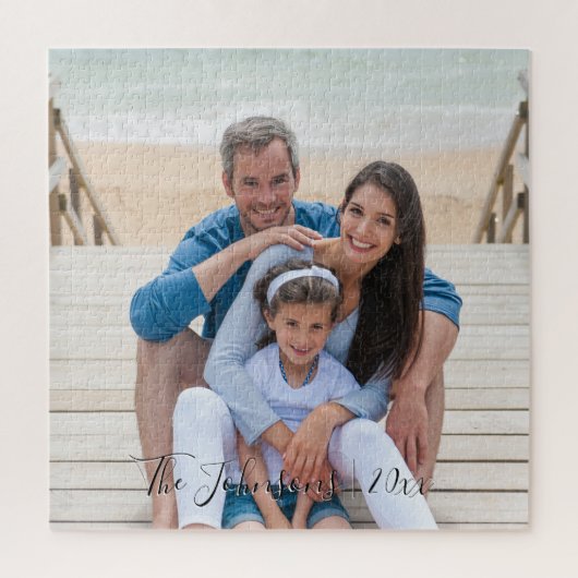 Gedateerde keepaardje Voeg je familiefoto toe Legpuzzel (Verticaal)