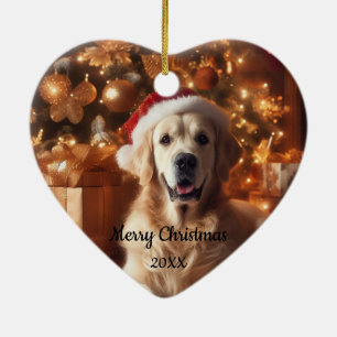 Gedateerde Kerst Golden Retriever Hond Pet Keramisch Ornament