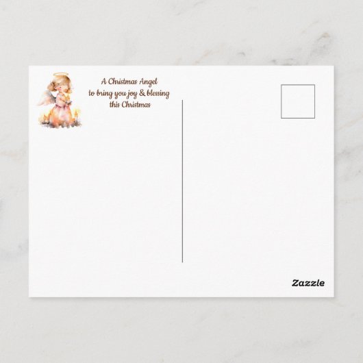 Gedateerde Kerstmis Engel voor Vreugde Zegen Briefkaart (Achterkant)