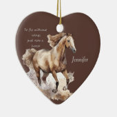 Gedateerde Kerstvlieg zonder vleugels Paard Liefde Keramisch Ornament (Rechts)