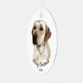 Gedateerde kerstWaterverf Golden Labrador Dog Metalen Ornament (Voorkant links)