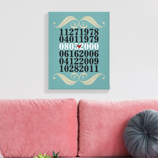 Gedateerde kunst aan de muur - 3 kinderen - omwikk canvas afdruk (Insitu (Woonkamer))