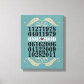 Gedateerde kunst aan de muur - 3 kinderen - omwikk canvas afdruk (Voorkant)