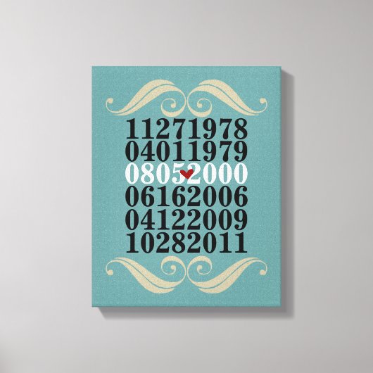 Gedateerde kunst aan de muur - 3 kinderen - omwikk canvas afdruk (Voorkant)