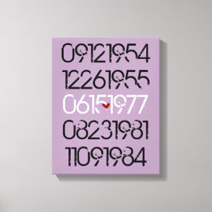 Gedateerde kunst aan de muur - Verstrekte stijl -  Canvas Afdruk