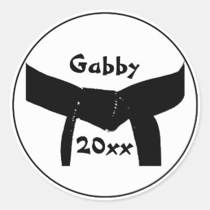 Gedateerde Martial Arts Basic Black Belt Stickers