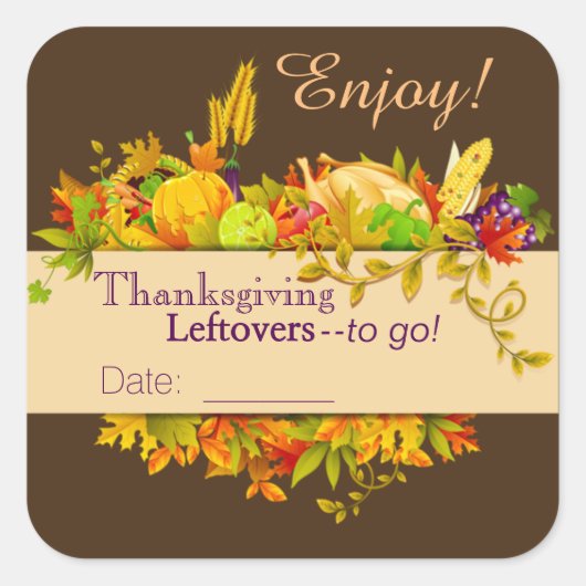 Gedateerde overgebleven Thanksgiving Stickers (Voorkant)