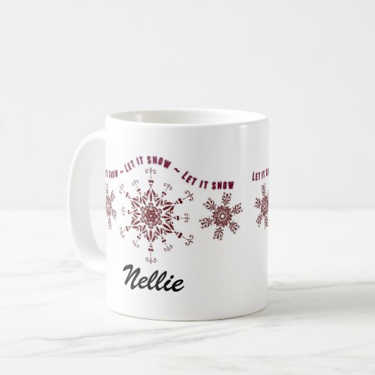 Gedateerde persoonlijke Snowflake Holiday-Mokken Koffiemok (Voorkant links)