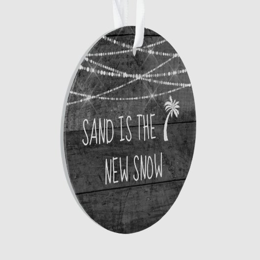 Gedateerde Rustieke Verweerd Hout Eerste Kerstmis  Ornament (voorkant)