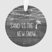 Gedateerde Rustieke Verweerd Hout Eerste Kerstmis  Ornament (voorkant)