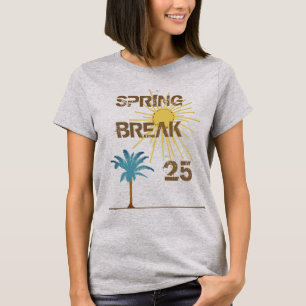 Gedateerde Spring Break Palmbomen en Sunsert T-shirt