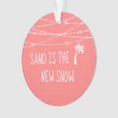 Gedateerde Tropische Koraal Eerste Kerstmis in Flo Ornament (voorkant)