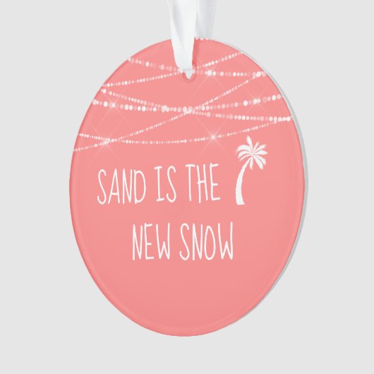 Gedateerde Tropische Koraal Eerste Kerstmis in Flo Ornament (voorkant)