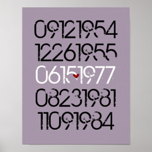 Gedateerde wandkunst - Verstoorde stijl - 2 kinder Poster