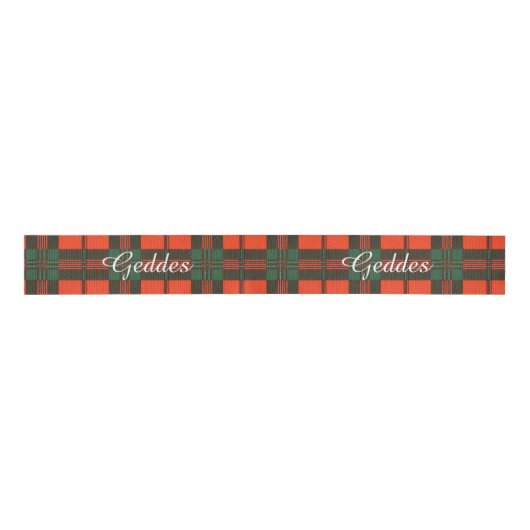 Geddes clan Pset Scottish kilt tartan Grosgrain Lint (Voorkant)