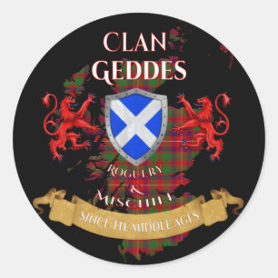 Geddes Schotse familie clan middeleeuws onheil Ronde Sticker