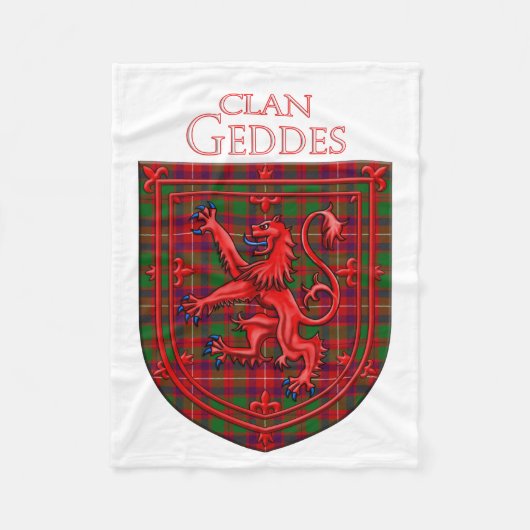 Geddes Tartan Scottish Play Lion Rampant Fleece Deken (Voorkant)