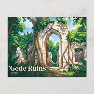 Gede-ruïnes Kenia Briefkaart