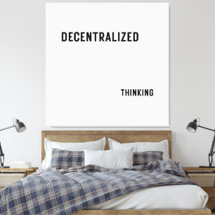Gedecentraliseerd denken minimalistische kantoormu canvas afdruk