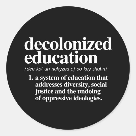 Gedecoloniseerd onderwijs Definitie Ronde Sticker (Voorkant)