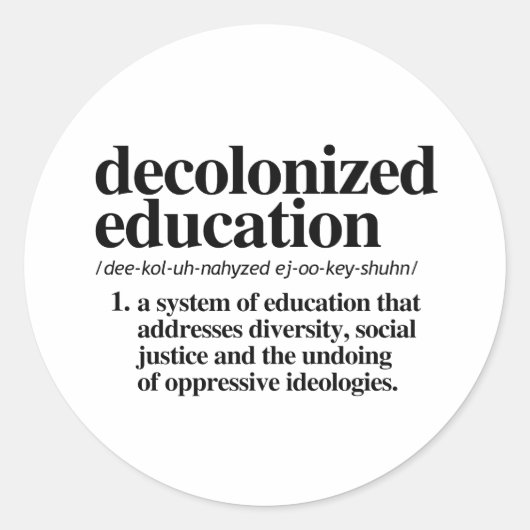 Gedecoloniseerd onderwijs Definitie Ronde Sticker (Voorkant)