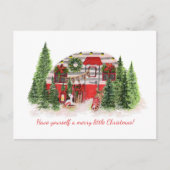  gedecorbeerde rode kerstbomen aankondigingskaart (Voorkant)