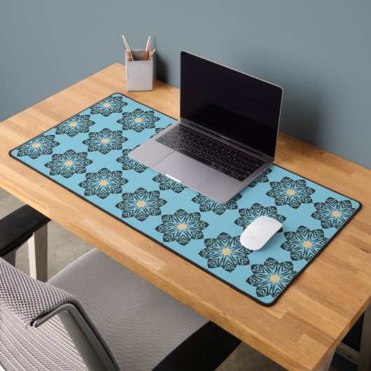 Gedecoreerd geometrisch bloemmedaillonpatroon bureaumat (Kantoor 2)