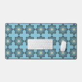 Gedecoreerd geometrisch bloemmedaillonpatroon bureaumat (Keyboard & Muis)
