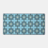 Gedecoreerd geometrisch bloemmedaillonpatroon bureaumat (Voorkant)