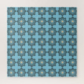 Gedecoreerd geometrisch bloemmedaillonpatroon legpuzzel (Verticaal)