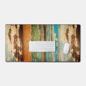 Gedecoreerd Grunge Verweerd Geschilderd Hout Un Bureaumat (Keyboard & Muis)