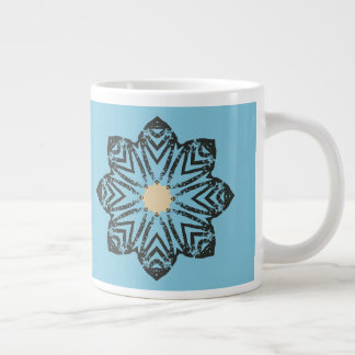 Gedecoreerde geometrische bloemenmedaillon grote koffiekop