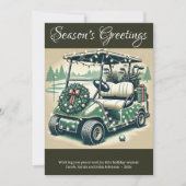 Gedecoreerde golfkar · Donker Olijfgroen Feestdagenkaart (Voorkant)