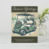 Gedecoreerde golfkar · Donker Olijfgroen Feestdagenkaart (Staand voorkant)