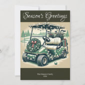 Gedecoreerde golfkar · Donker Olijfgroen Foto Feestdagenkaart (Voorkant)