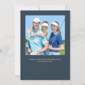 Gedecoreerde golfkar · Navy Blue Photo Feestdagenkaart (Achterkant)