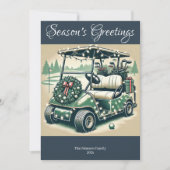 Gedecoreerde golfkar · Navy Blue Photo Feestdagenkaart (Voorkant)