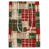 Gedecoreerde Grunge Geruite Lapjesdeken Tartan Medium Cadeauzakje (Achterkant)
