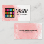 Gedecoreerde Nagels | Waterverf Achtergrond Klantenkaartje (Voorkant / Achterkant)