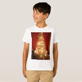 Gedecoreerde witte kerstboom t-shirt (Voorkant volledig)