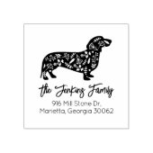 Gedecormeerd Dachshund Family Return-adres Rubberstempel (Afrduk)