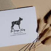 Gedecormeerd Doberman Familieadres Rubberstempel