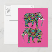 gedecormeerd Indiaas ellephant-ontwerp Briefkaart (Voorkant / Achterkant)