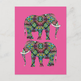 gedecormeerd Indiaas ellephant-ontwerp Briefkaart